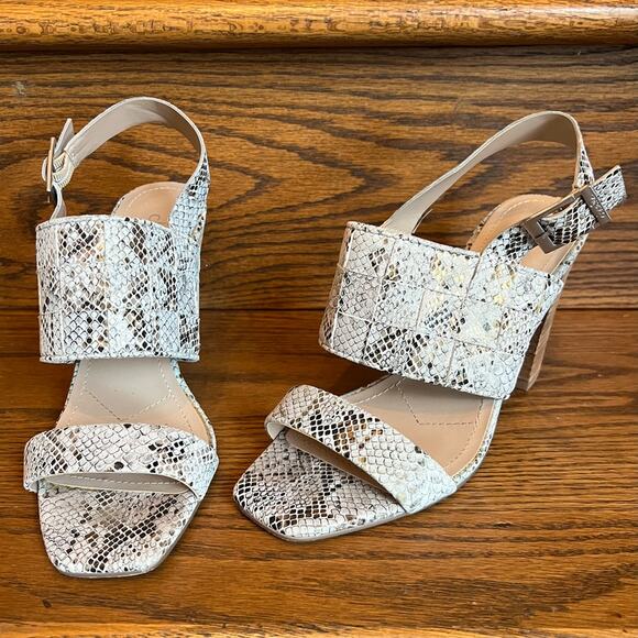 Charles by Charles David Reptile Print Maison Block-Heel City Sandals - SIZE 8M - Picture 10 of 12